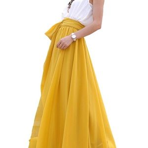 Chiffon High Waist Maxi Skirt